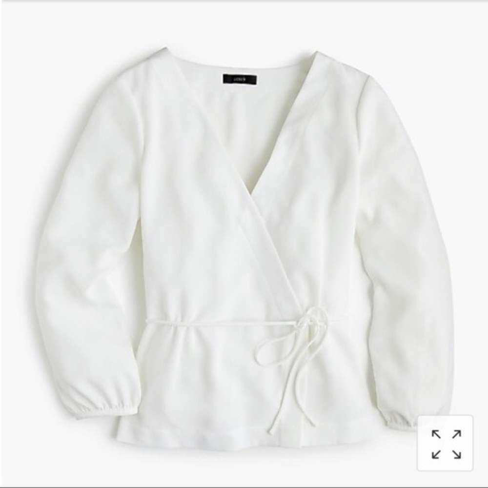 J. Crew NWT Drapey crepe faux-wrap top